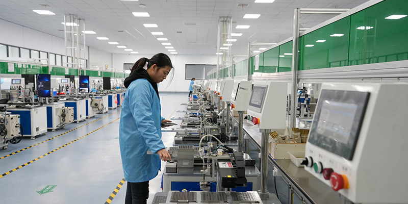 Automated ceramic element polarization line