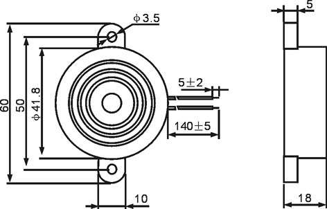 HND-4218 electronic alarm front view with 42mm ABS housing
